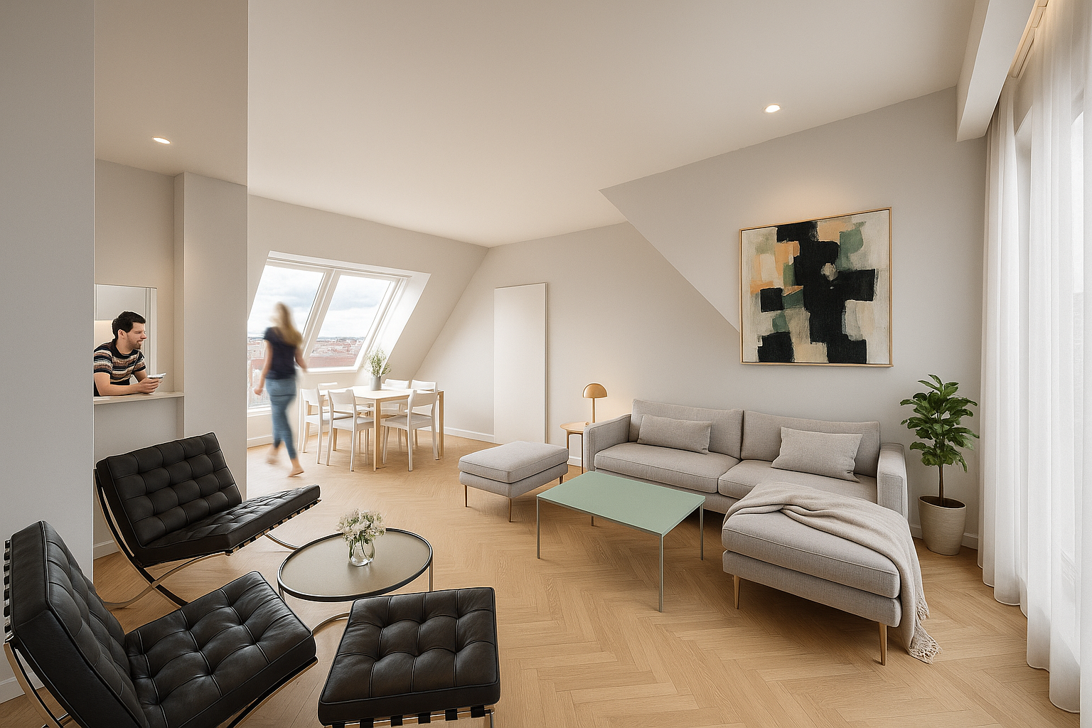 Helles Dachgeschoss mit modernem Design