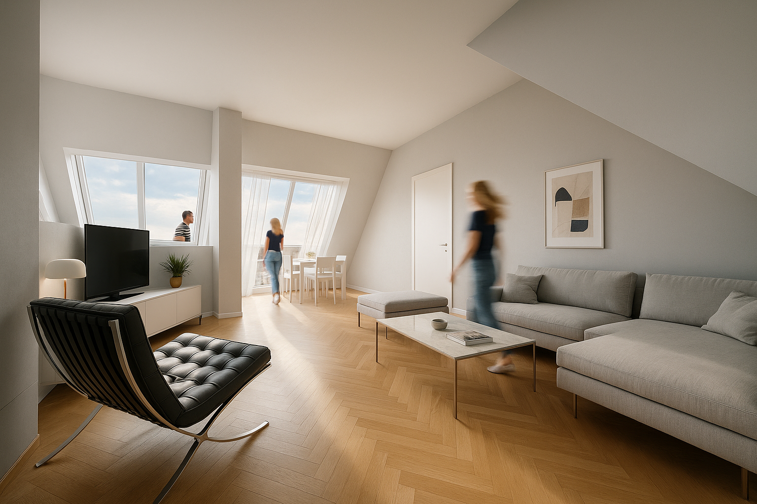 Moderner Penthouse mit viel Licht