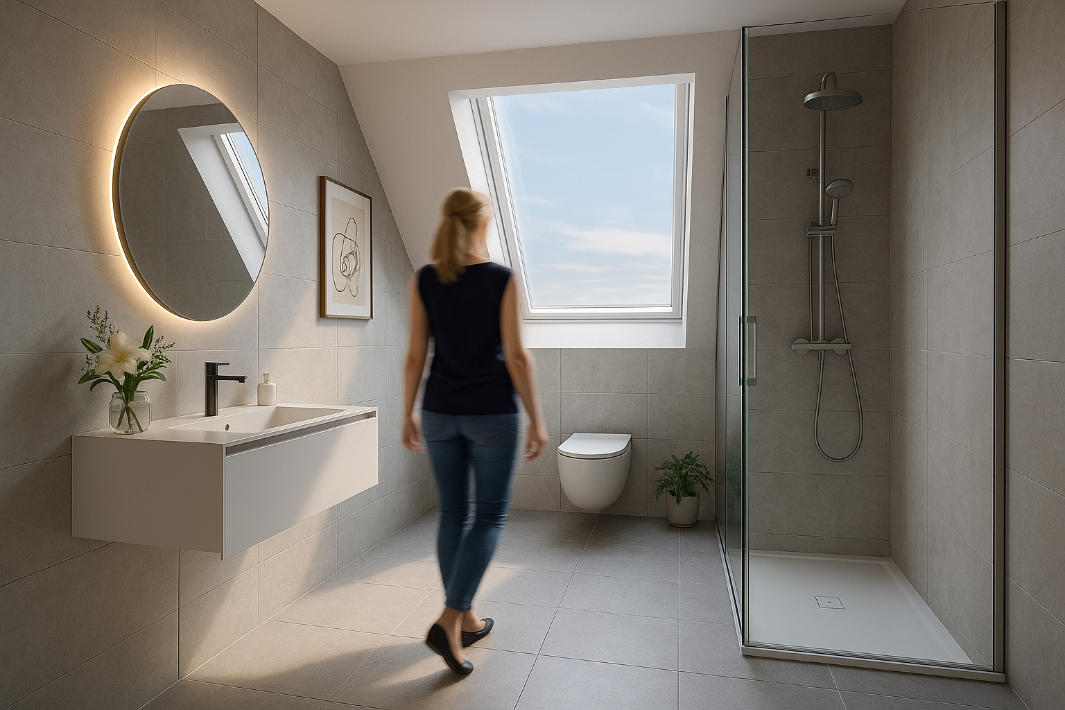 Modernes Badezimmer mit natürlichem Licht